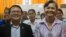 Kem Sokha, CNRP president, is pictured with Mu Sochua, CNRP vice president, at the party's headquarters in Phnom Penh, Cambodia, Wednesday, August 10, 2016. ( Leng Len/VOA Khmer)