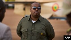 Chairman of the Security and Defence Commission of the National Assembly Karim Keita attends the presentation of four new turboprop light attack aircrafts "Super Tucano" at the military air base in Bamako on July 11, 2018. (Photo by Michele CATTANI / AFP)