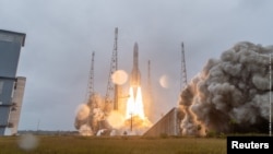 An Ariane 6 rocket lifts off from Europe's spaceport in Kourou, French Guiana, on March 6, 2025. (@ESA_CNES_Arianespace_ArianeGroup_Optique video CSG via Reuters)