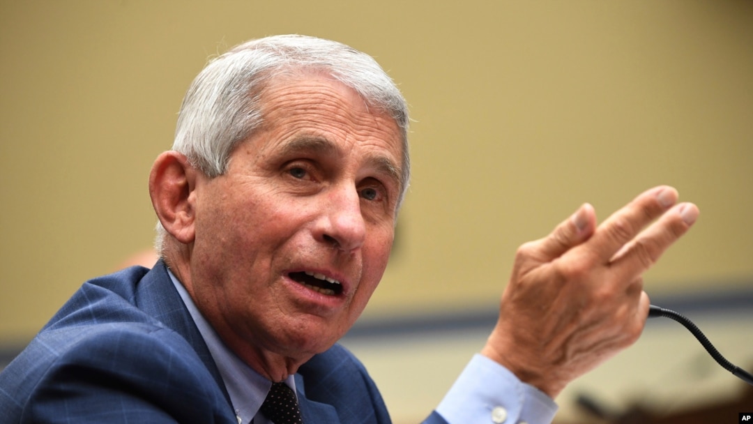 FILE - Dr. Anthony Fauci, director of the National Institute for Allergy and Infectious Diseases, speaks on Capitol Hill in Washington, July 31, 2020. (Kevin Dietsch/Pool via AP)