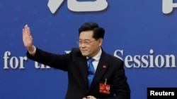 中国国务委员兼外长秦刚。（路透社资料图）