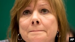 General Motors CEO Mary Barra listens on Capitol Hill in Washington, April 1, 2014, while testifying before the House Energy and Commerce subcommittee on Oversight and Investigation.