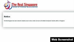 “真正新加坡”新闻网站公告其网站已被新加坡媒体发展管理局关闭（2015年5月5日）