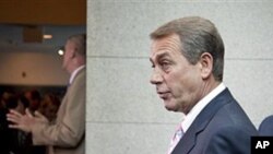 House Speaker John Boehner during a news conference on Capitol Hill in Washington, April 15, 2011