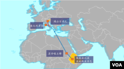 被劫持的埃塞俄比亚航空公司飞机路线