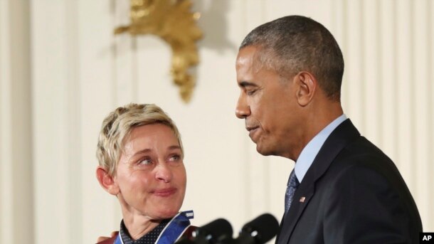 Ellen DeGeneres recibe la Medalla Presidencial de la Libertad 2016