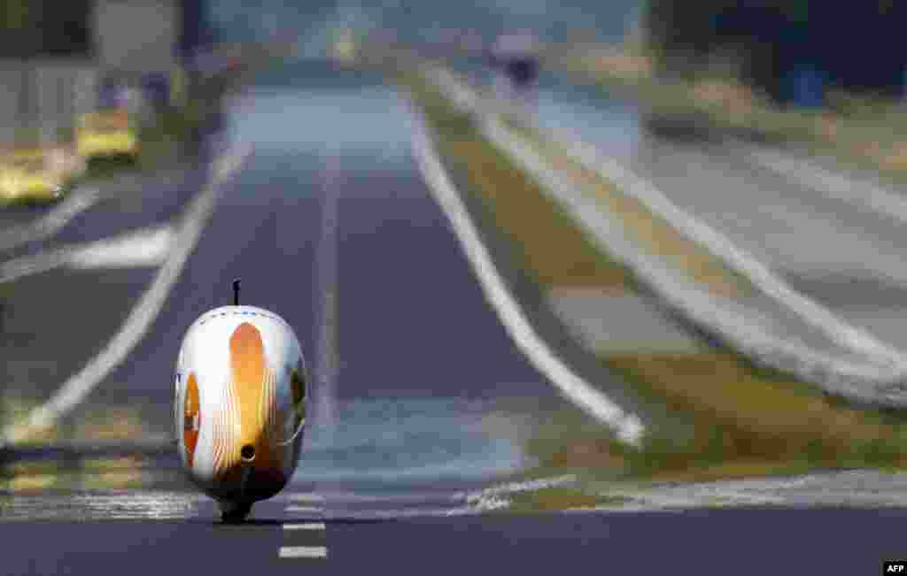 Netherlands&#39; biker Sebastiaan Bowier takes part in a bike speed record attempt event, with his aerodynamic bike Velox3, on the A31 highway between the Dutch cities of Franeker and Dronrijp, the Netherlands. The recumbent bicycle achieved a speed of 78.8 km per hour.