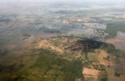 An aerial view of the flooded Hiran region of central Somalia, Nov. 12, 2019. Somalia's recent flooding is the latest reminder that the nation must prepare for extremes predicted to come with climate change.