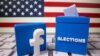FILE PHOTO: A 3D-printed elections box and Facebook logo are placed on a keyboard in front of U.S. flag in this illustration taken Oct. 6, 2020. 