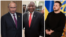 Presidentes da Rússia, África do Sul e Ucránia (esquerda à direita)