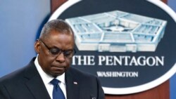 Secretary of Defense Lloyd Austin pauses while speaking during a media briefing at the Pentagon, Aug. 18, 2021.