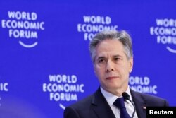 FILE - U.S. Secretary of State Antony Blinken attends the 54th annual meeting of the World Economic Forum in Davos, Switzerland, January 17, 2024.