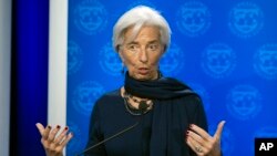 Christine Lagarde au siège du FMI à Washington, le 19 décembre 2016.