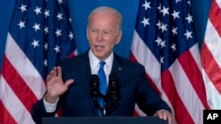 FILE - President Joe Biden speaks about threats to democracy on November 2, 2022, at the Columbus Club in Union Station, near the U.S. Capitol in Washington.