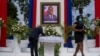 Asistentes a las honras fúnebres del asesinado presidente de Haití, ovenel Moise, en julio de 2021.