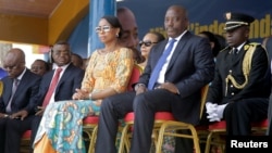 Le président congolais Joseph Kabila et la Première dame Marie Olive Lembe lors des célébration de l'indépendance de la RDC à Kindu, le 30 juin 2016.