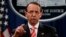 FILE - Deputy Attorney General Rod Rosenstein speaks during a news conference at the Department of Justice.