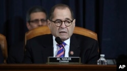 House Judiciary Committee Chairman Rep. Jerrold Nadler, D-N.Y., talks during a hearing before the House Judiciary Committee on the constitutional grounds for the impeachment of President Donald Trump, on Capitol Hill in Washington, Dec. 4.