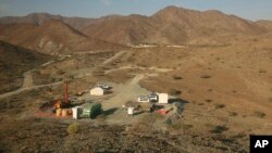 This photo shows a drilling site of the Oman Drilling Project in the al-Hajjar mountains of Oman, March 1, 2017.