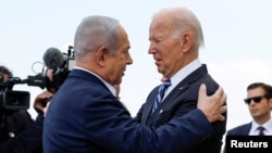 İsrail Başbakanı Netanyahu’nun Perşembe günü Beyaz Saray’da Başkan Biden’la, Cuma günü de Florida’da Cumhuriyetçi Parti’nin başkan adayı Donald Trump’la görüşmesi bekleniyor. Fotoğraf Biden'ın geçen yılki İsrail ziyaretinden. 