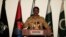 Maj. Gen. Asif Ghafoor, director general of Inter Services Public Relations, holds a news conference in Rawalpindi, Pakistan, April 17, 2017. 