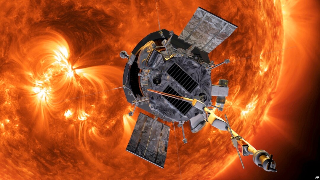 FILE - This image made available by NASA shows an artist's rendering of the Parker Solar Probe approaching the Sun.