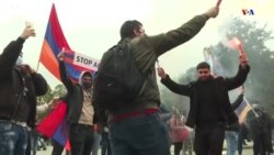 Հարյուրավոր ցուցարարներ Բրյուսելում Եվրամիությունից պահանջել են ԼՂ-ի հակամարտությունը դադարեցնելու համար անել ավելին