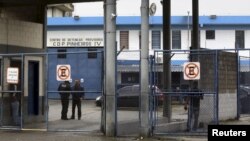 A photo shows a view of the entrance of the Provisional Detention Center Pinheiros (CDP Pinheiros) in Sao Paulo, Brazil, March 1, 2016. According to local media, Facebook vice-president Diego Dzodan was held at CDP Pinheiros.