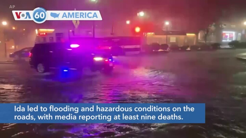 VOA60 America - At Least 9 Killed Following Flooding in New York City, Newark, New Jersey