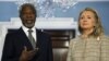 Secretary of State Hillary Rodham Clinton and Arab League Joint Special Envoy for Syria Kofi Annan make a statement to reporters regarding Syria, Friday, June 8, 2012 at the State Department in Washington.