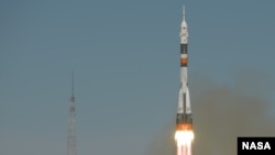 Peluncuran roket Soyuz Rusia dari kosmodrom Baikonur di Kazakhstan (foto: dok). 