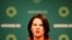 Annalena Baerbock, Germany's Green party co-leader and a top candidate for the upcoming national election in September, speaks at a news conference in Berlin, April 26, 2021. 