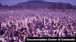 A refugee camp at the Thai-Cambodia border. (Credit: Jack Dunford/Documentation Center of Cambodia Archives)