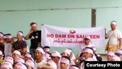 protest dam project in shan