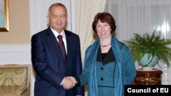 Prezident Karimov Yevropa Ittifoqi Tashqi ishlar vazirasi Ketrin Eshton bilan, Toshkent, 2012 