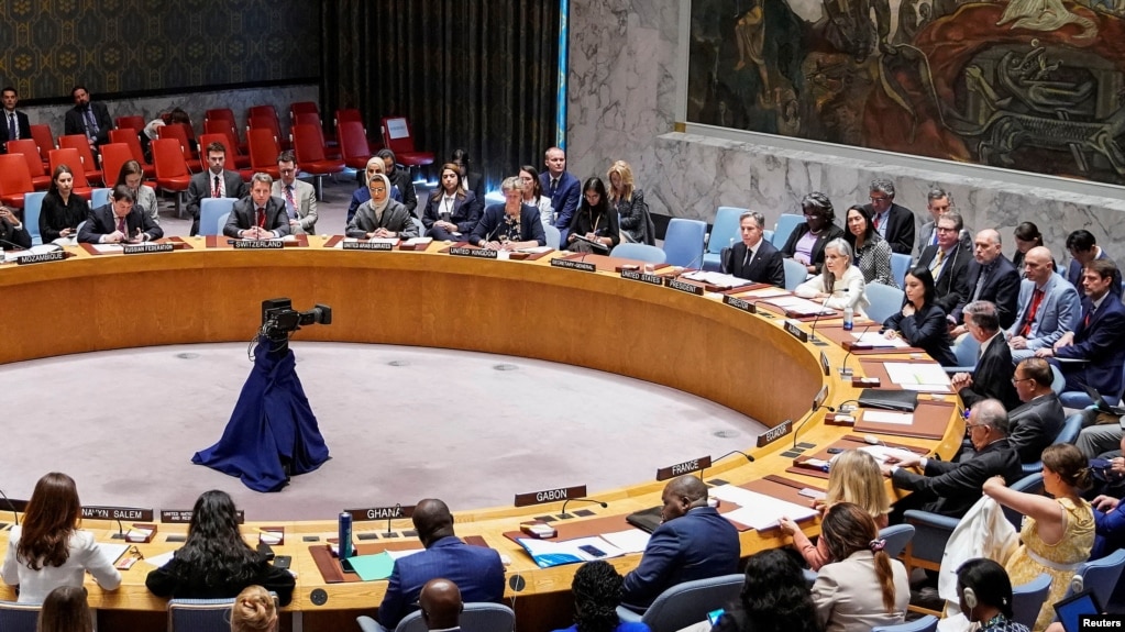Державний секретар США Ентоні Блінкен головував на дебатах Ради Безпеки ООН щодо голоду та спричиненої конфліктом глобальної відсутності продовольчої безпеки, Нью-Йорк, США, 3 серпня 2023 р. REUTERS/Eduardo Munoz