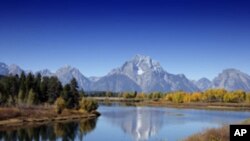 Taman Nasional Grand Teton di negara bagian Wyoming, AS.