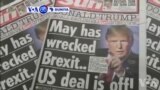 VOA60 Duniya: Shugaban Amurka Donald Trump Ya Soki Firai Minista Theresa May