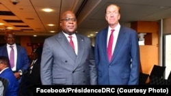 Le président Felix Tshisekedi (R) avec le président de la Banque mondiale David Malpass à Washington, le 30 septembre 2019. (Facebook / Présidence de la RDC)