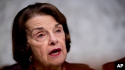 FILE - Sen. Dianne Feinstein, D-Calif., speaks during a Senate Judiciary Committee hearing, Dec. 11, 2019, on Capitol Hill in Washington. 