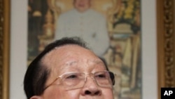 Cambodia's Deputy Prime Minister Hor Namhong, who also serves as Foreign Minister, speaks during a news conference in Phnom Penh (FILE).