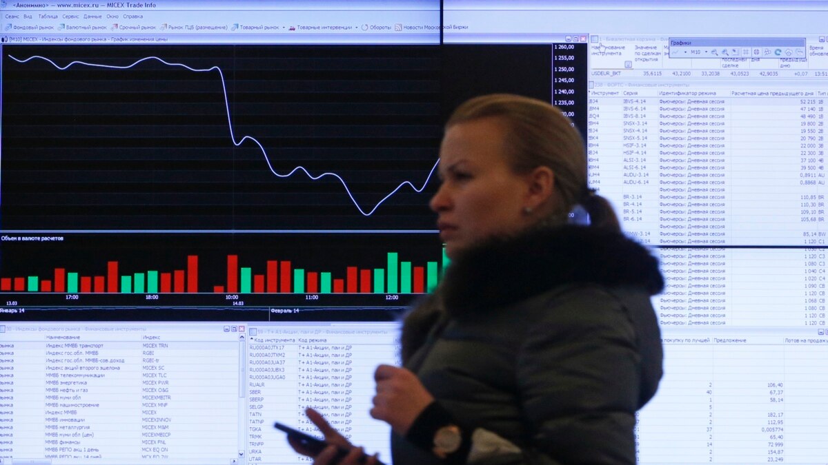 Биржевые индексы России продолжили падение после признания «ДНР» и «ЛНР»