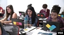 Girls Who Code is a program to get girls interested in computer science so they can fill a growing number of industry jobs. (VOA)