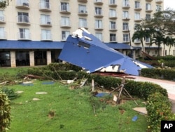 Debris is scattered after Super Typhoon Yutu hit the U.S. Commonwealth of the Northern Mariana Islands in Garapan, Saipan, Oct. 25, 2018.