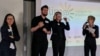 Співдиректори Effa Дар’я Василенко та Ілля Кічук (в центрі) на конкурсі Clim@ у Франкфурті, Німеччина, 25 червня 2018 р.