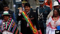 El presidente de Bolivia, Evo Morales ofreció un breve discurso, el martes, en medio de la polémica por su habilitación para las elecciones de octubre.