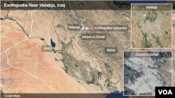 This satellite map shows the area affected by the earthquake.