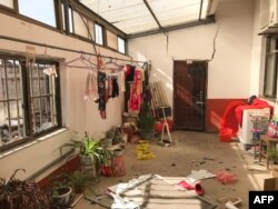 An inside view of a room in the aftermath of an explosion in Yancheng in China's eastern Jiangsu province early March 22, 2019.