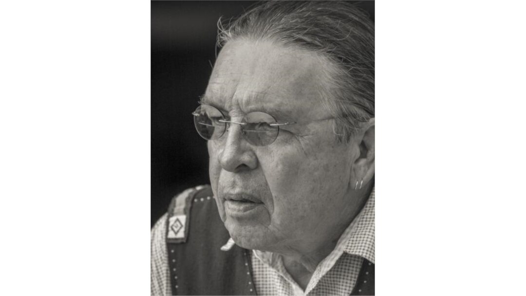 Headshot photo of Cheyenne/Arapaho artist Harvey Pratt, who submitted the winning design for a new Native American Veterans' Memorial in Washington, D.C. Photo by and courtesy of Neil Chapman.