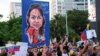 Venezuelan opposition supporters call for a worldwide protest, in Cancun